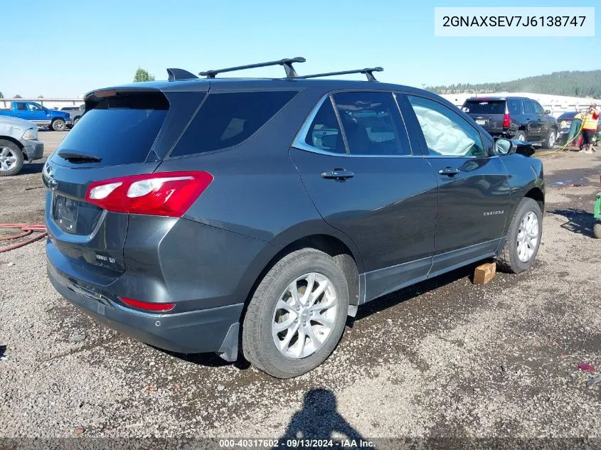 2018 Chevrolet Equinox Lt VIN: 2GNAXSEV7J6138747 Lot: 40317602