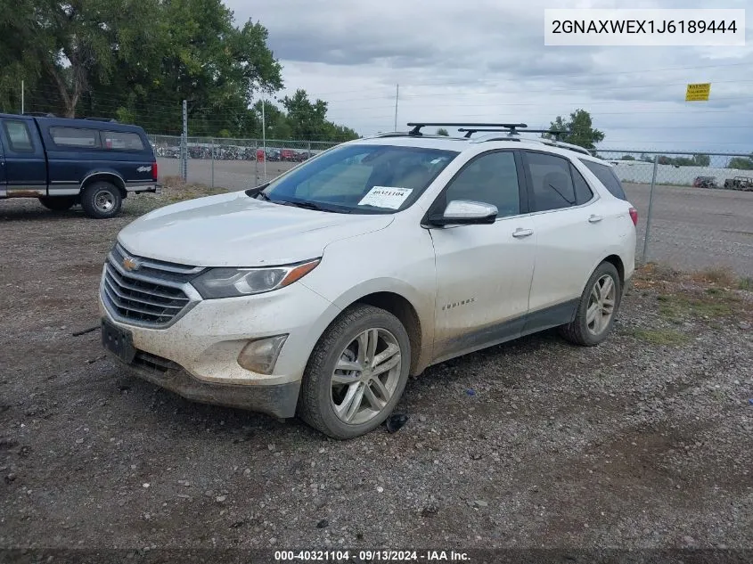 2GNAXWEX1J6189444 2018 Chevrolet Equinox Premier