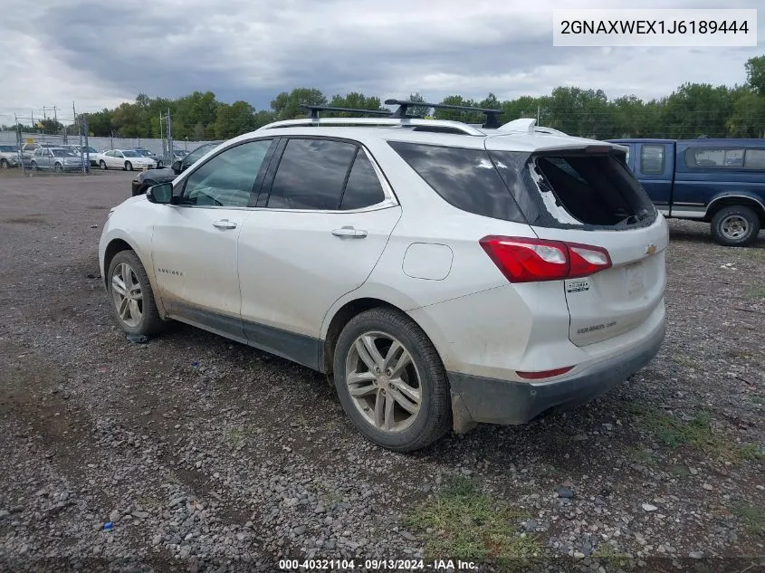 2GNAXWEX1J6189444 2018 Chevrolet Equinox Premier