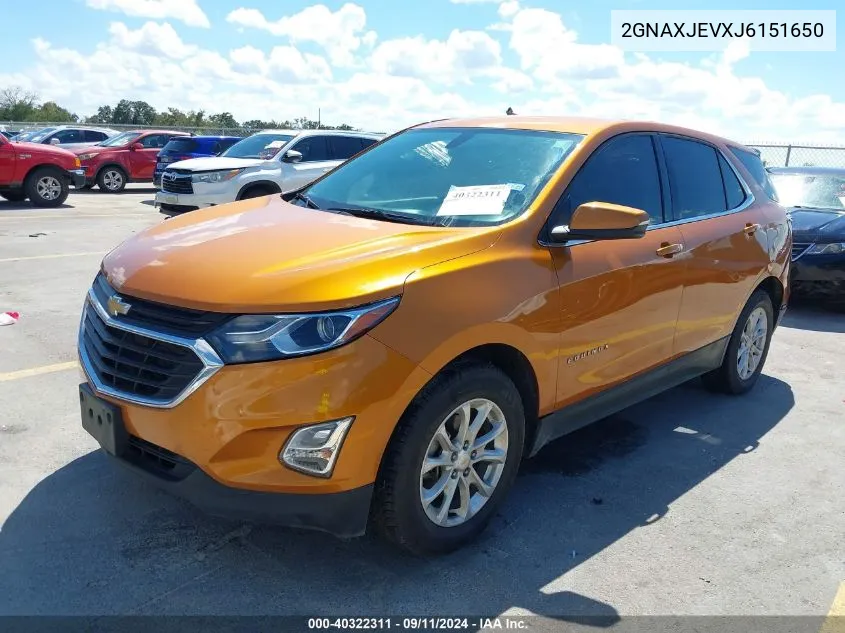 2018 Chevrolet Equinox Lt VIN: 2GNAXJEVXJ6151650 Lot: 40322311