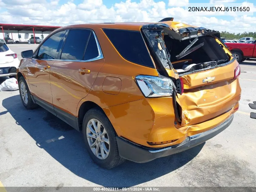 2018 Chevrolet Equinox Lt VIN: 2GNAXJEVXJ6151650 Lot: 40322311