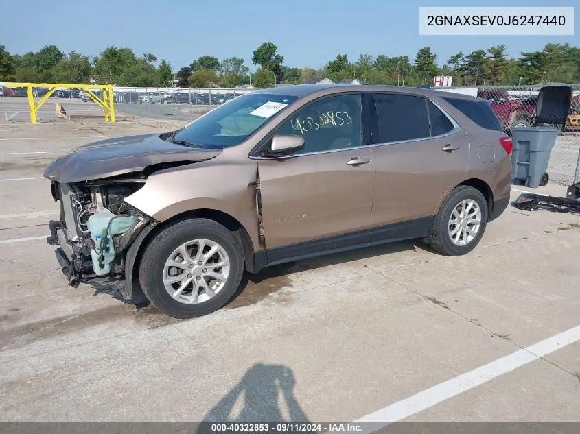 2018 Chevrolet Equinox Lt VIN: 2GNAXSEV0J6247440 Lot: 40322853