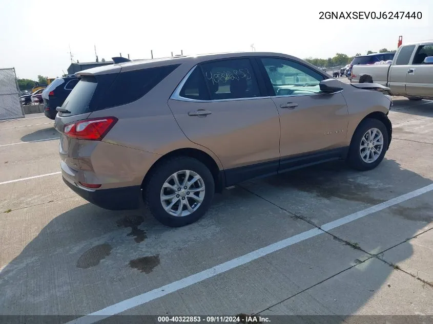 2018 Chevrolet Equinox Lt VIN: 2GNAXSEV0J6247440 Lot: 40322853