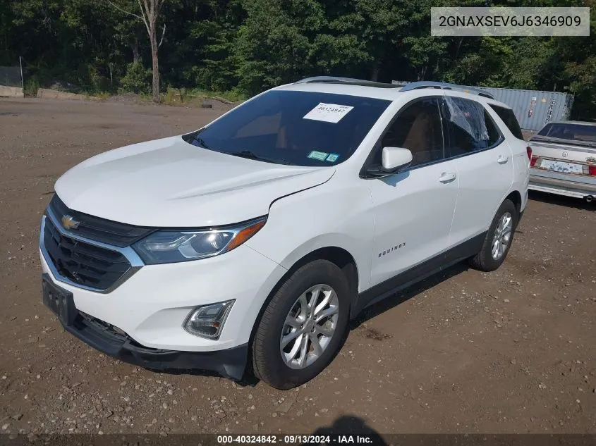 2018 Chevrolet Equinox Lt VIN: 2GNAXSEV6J6346909 Lot: 40324842