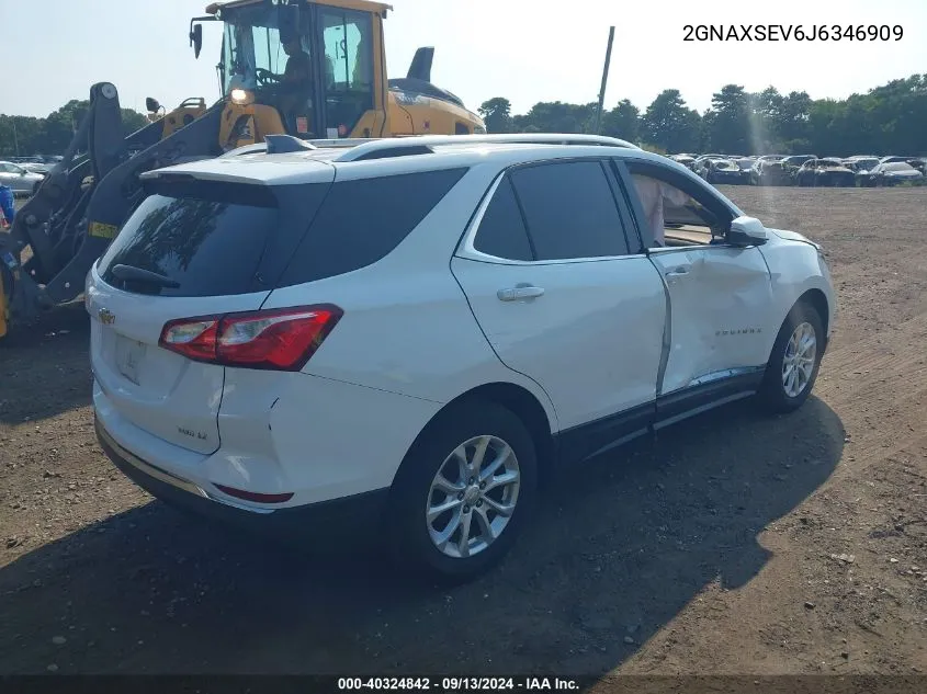 2018 Chevrolet Equinox Lt VIN: 2GNAXSEV6J6346909 Lot: 40324842