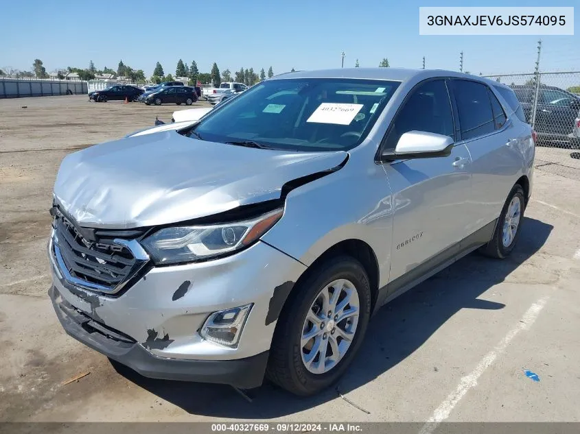 2018 Chevrolet Equinox Lt VIN: 3GNAXJEV6JS574095 Lot: 40327669