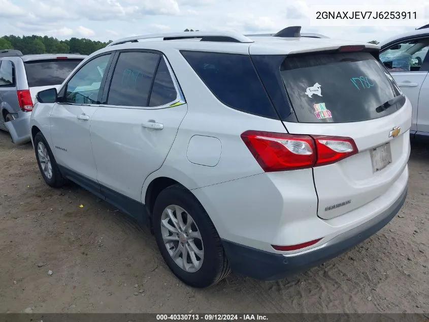 2018 Chevrolet Equinox Lt VIN: 2GNAXJEV7J6253911 Lot: 40330713