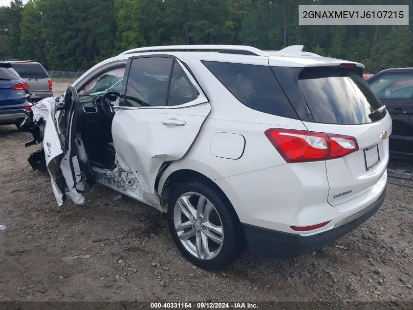 2018 Chevrolet Equinox Premier VIN: 2GNAXMEV1J6107215 Lot: 40331164