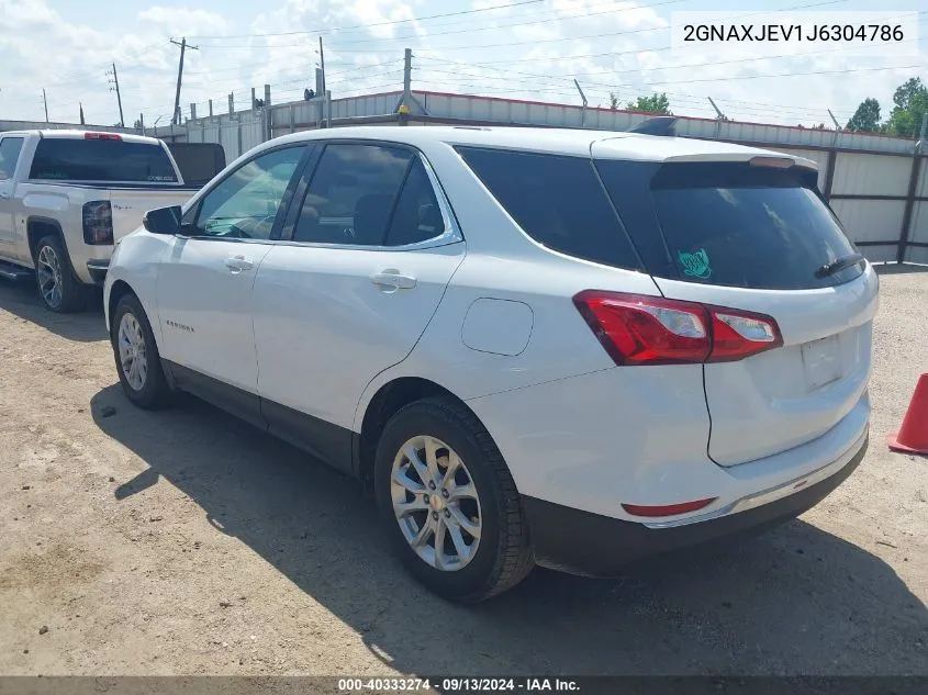 2018 Chevrolet Equinox Lt VIN: 2GNAXJEV1J6304786 Lot: 40333274