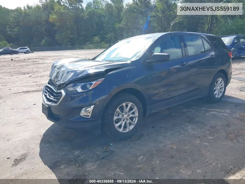 2018 Chevrolet Equinox Ls VIN: 3GNAXHEV5JS559189 Lot: 40336555