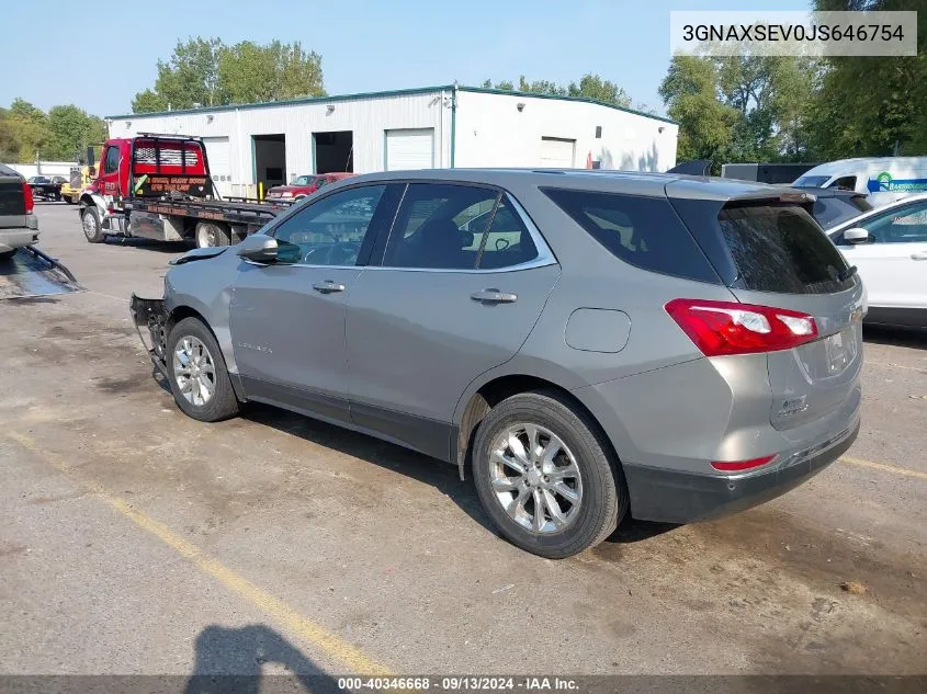 2018 Chevrolet Equinox Lt VIN: 3GNAXSEV0JS646754 Lot: 40346668