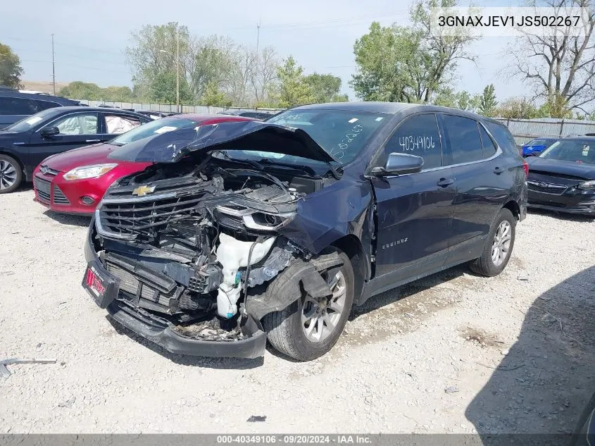 2018 Chevrolet Equinox Lt VIN: 3GNAXJEV1JS502267 Lot: 40349106