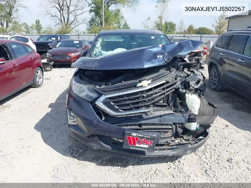 2018 Chevrolet Equinox Lt VIN: 3GNAXJEV1JS502267 Lot: 40349106