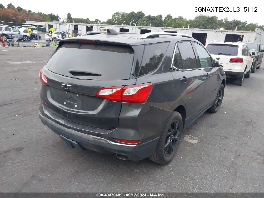 3GNAXTEX2JL315112 2018 Chevrolet Equinox Lt