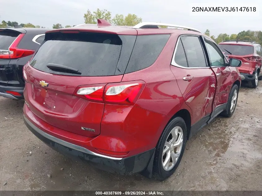 2018 Chevrolet Equinox Premier VIN: 2GNAXMEV3J6147618 Lot: 40387609