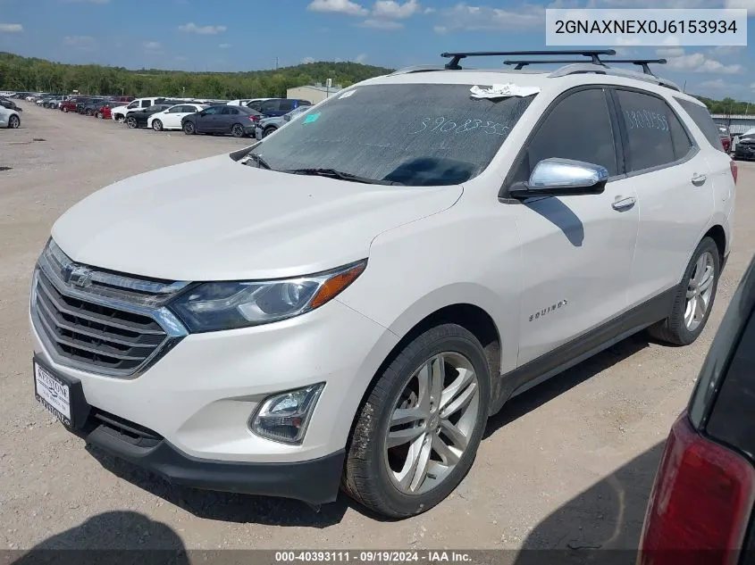 2018 Chevrolet Equinox Premier VIN: 2GNAXNEX0J6153934 Lot: 40393111