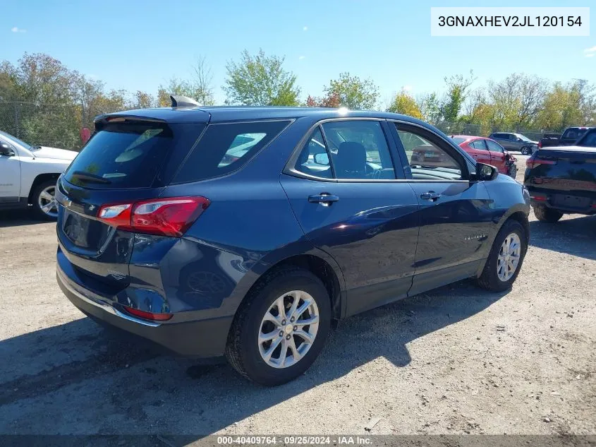 2018 Chevrolet Equinox Ls VIN: 3GNAXHEV2JL120154 Lot: 40409764