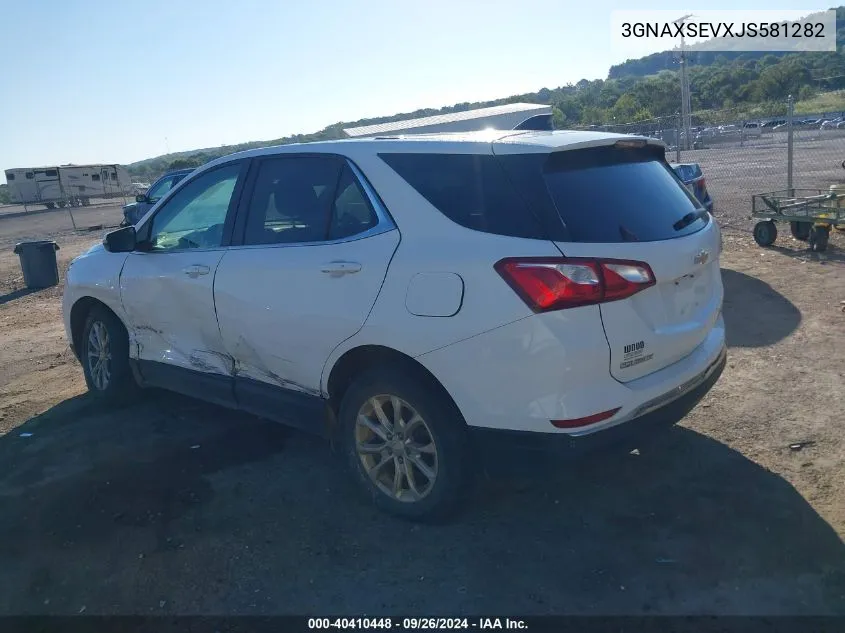 2018 Chevrolet Equinox Lt VIN: 3GNAXSEVXJS581282 Lot: 40410448