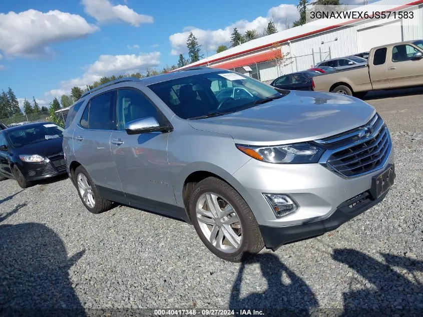 2018 Chevrolet Equinox Premier VIN: 3GNAXWEX6JS571583 Lot: 40417348