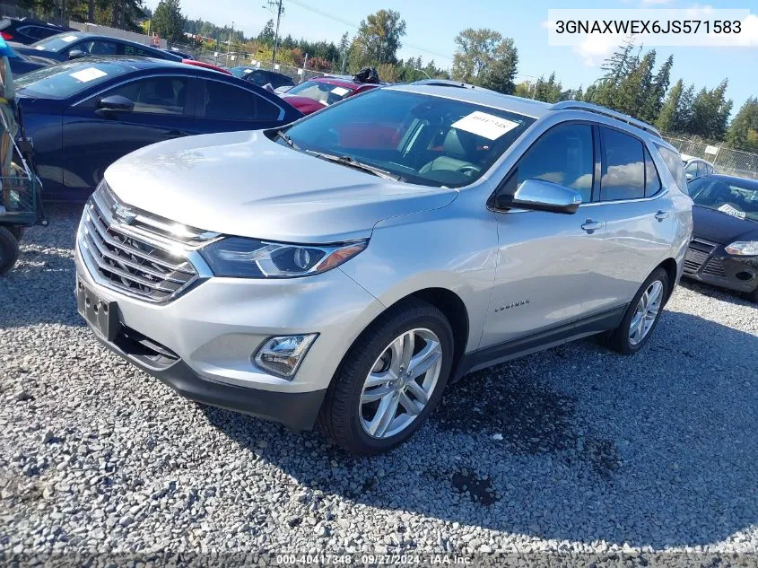 2018 Chevrolet Equinox Premier VIN: 3GNAXWEX6JS571583 Lot: 40417348