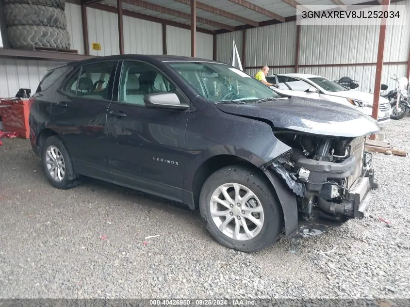 2018 Chevrolet Equinox Ls VIN: 3GNAXREV8JL252034 Lot: 40426950