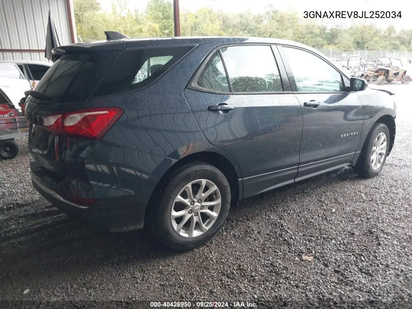 2018 Chevrolet Equinox Ls VIN: 3GNAXREV8JL252034 Lot: 40426950