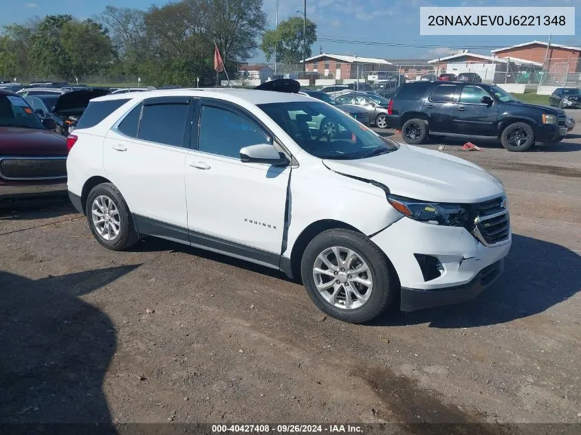 2018 Chevrolet Equinox Lt VIN: 2GNAXJEV0J6221348 Lot: 40427408