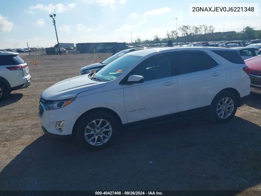 2018 Chevrolet Equinox Lt VIN: 2GNAXJEV0J6221348 Lot: 40427408