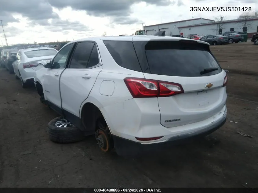 2018 Chevrolet Equinox Lt VIN: 3GNAXJEV5JS501428 Lot: 40430096