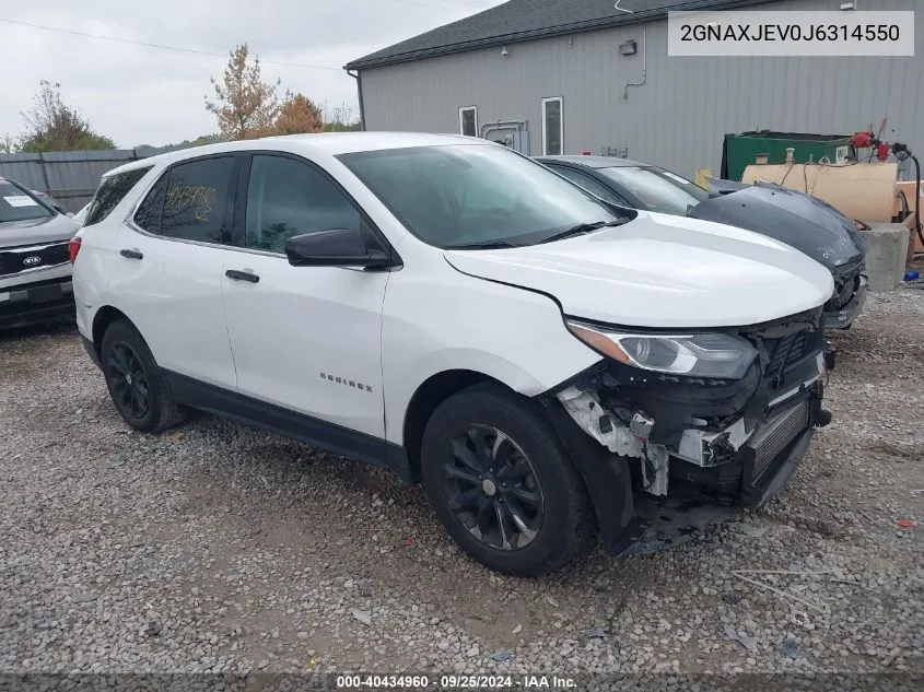 2018 Chevrolet Equinox Lt VIN: 2GNAXJEV0J6314550 Lot: 40434960