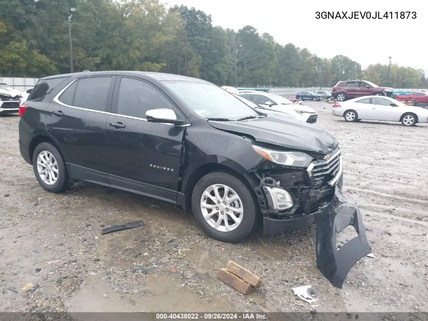 2018 Chevrolet Equinox Lt VIN: 3GNAXJEV0JL411873 Lot: 40438022