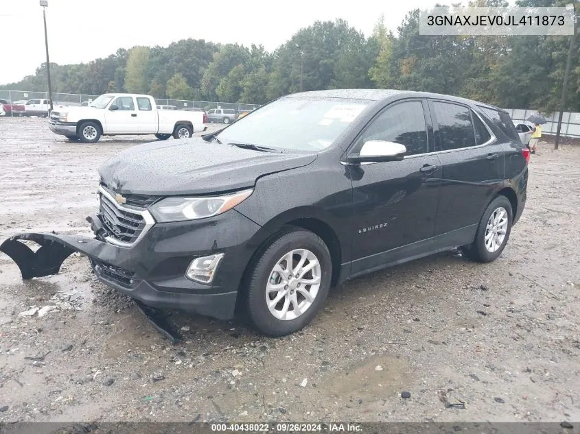 2018 Chevrolet Equinox Lt VIN: 3GNAXJEV0JL411873 Lot: 40438022