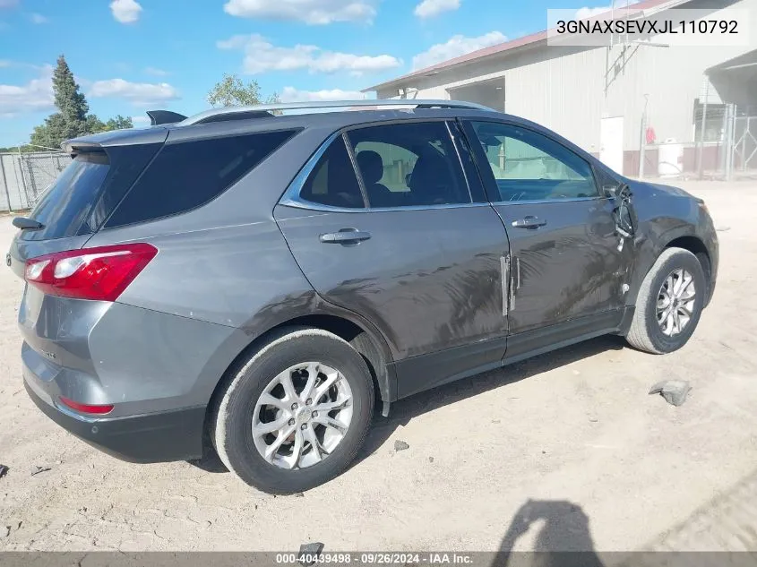 3GNAXSEVXJL110792 2018 Chevrolet Equinox Lt