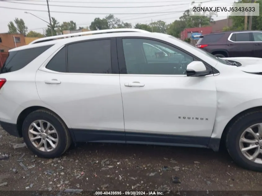 2018 Chevrolet Equinox Lt VIN: 2GNAXJEV6J6343633 Lot: 40439595