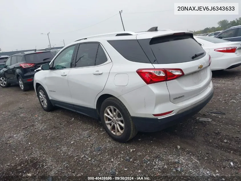 2018 Chevrolet Equinox Lt VIN: 2GNAXJEV6J6343633 Lot: 40439595