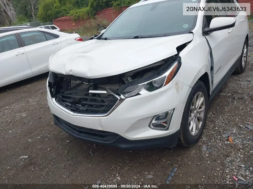 2018 Chevrolet Equinox Lt VIN: 2GNAXJEV6J6343633 Lot: 40439595