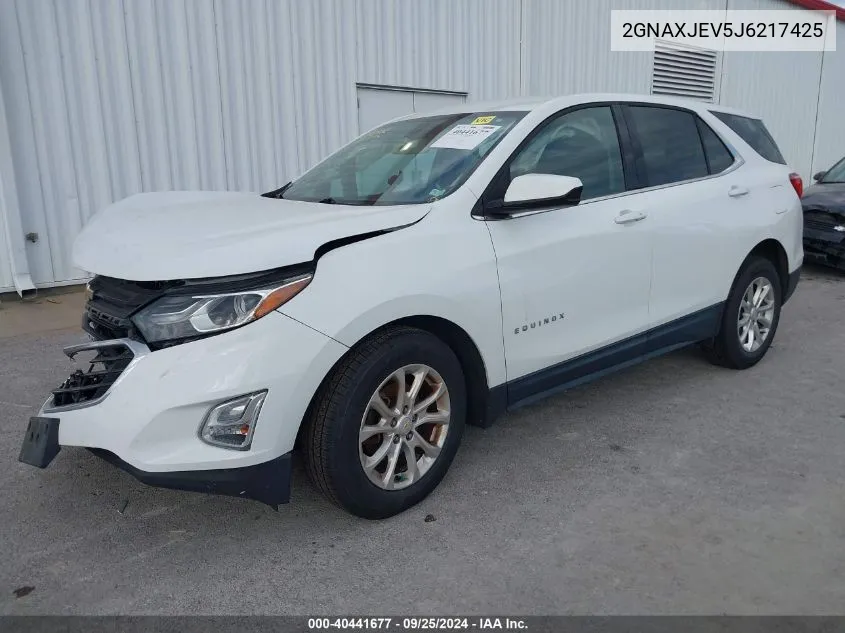 2018 Chevrolet Equinox Lt VIN: 2GNAXJEV5J6217425 Lot: 40441677