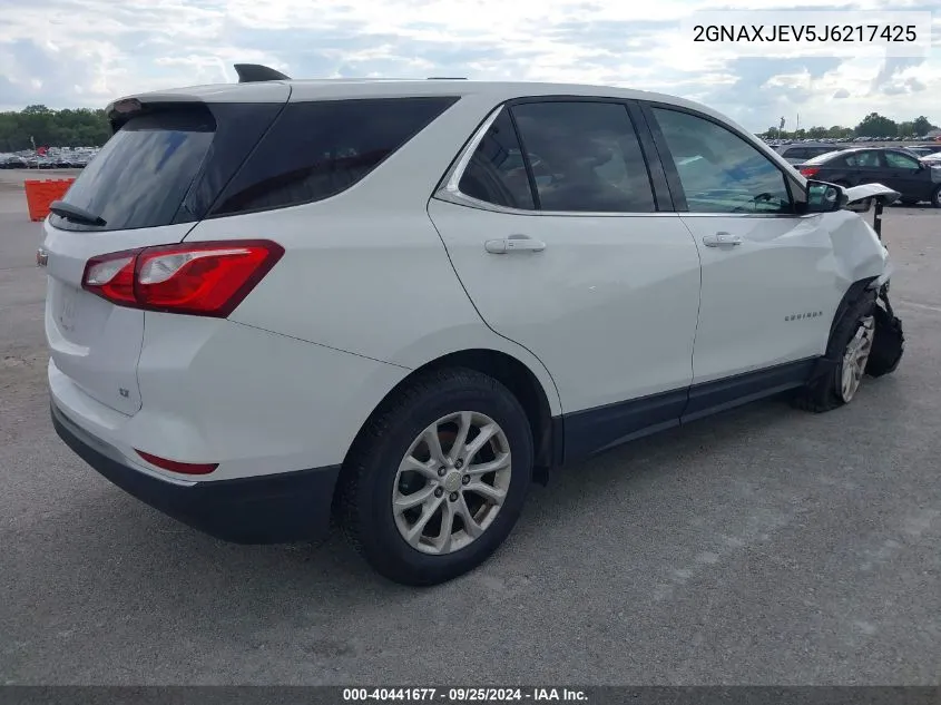 2018 Chevrolet Equinox Lt VIN: 2GNAXJEV5J6217425 Lot: 40441677