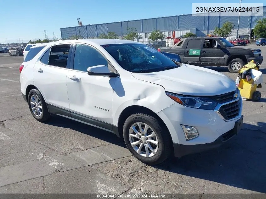 2018 Chevrolet Equinox Lt VIN: 2GNAXSEV7J6224415 Lot: 40442635