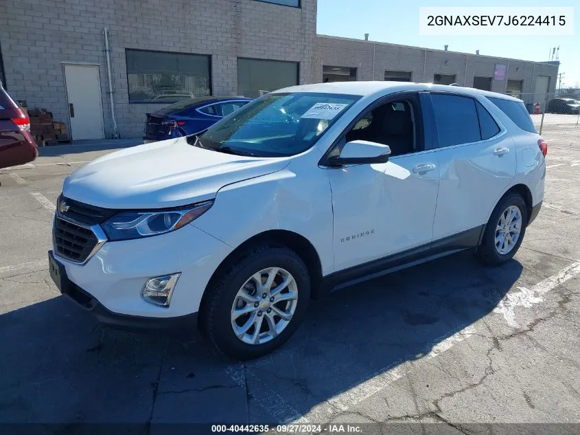 2018 Chevrolet Equinox Lt VIN: 2GNAXSEV7J6224415 Lot: 40442635