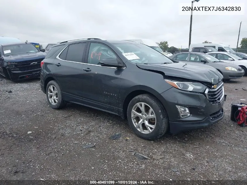 2018 Chevrolet Equinox Lt VIN: 2GNAXTEX7J6342830 Lot: 40451099