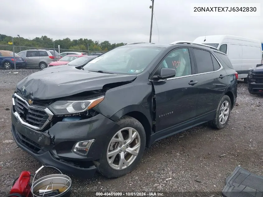 2018 Chevrolet Equinox Lt VIN: 2GNAXTEX7J6342830 Lot: 40451099