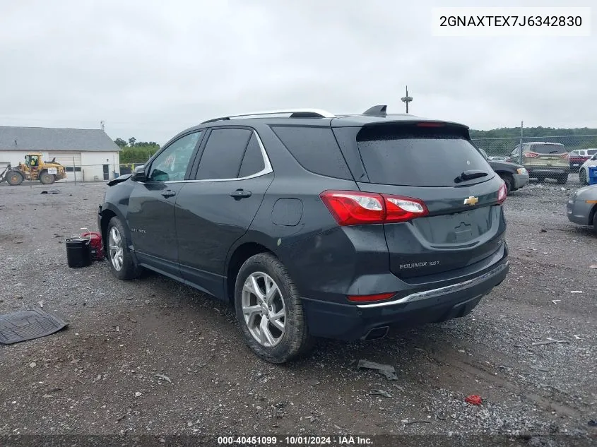 2018 Chevrolet Equinox Lt VIN: 2GNAXTEX7J6342830 Lot: 40451099