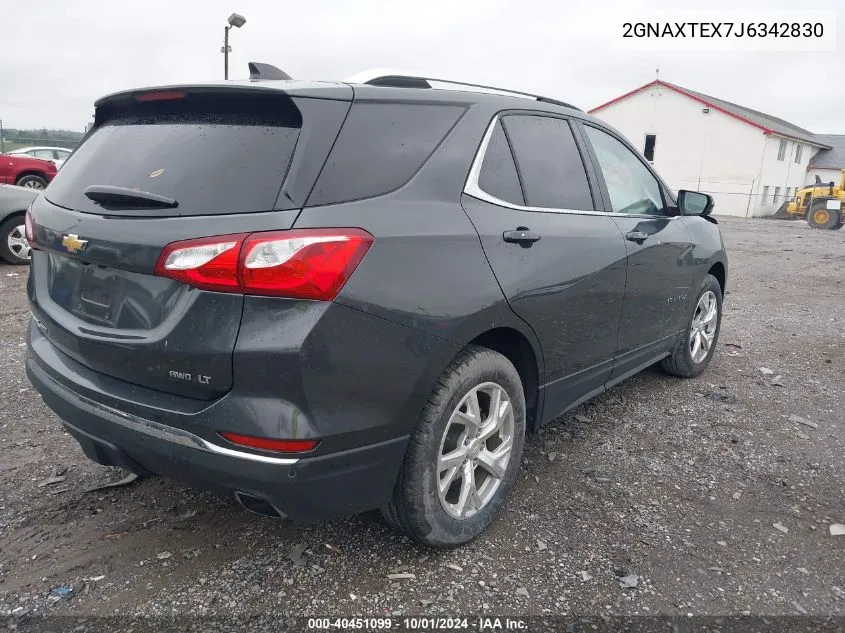 2018 Chevrolet Equinox Lt VIN: 2GNAXTEX7J6342830 Lot: 40451099