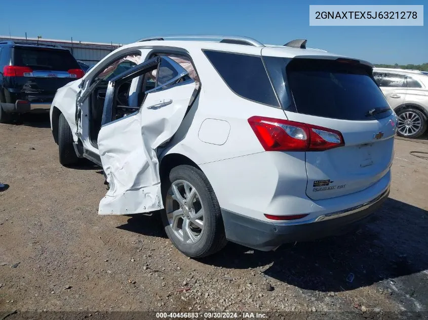 2GNAXTEX5J6321278 2018 Chevrolet Equinox Lt