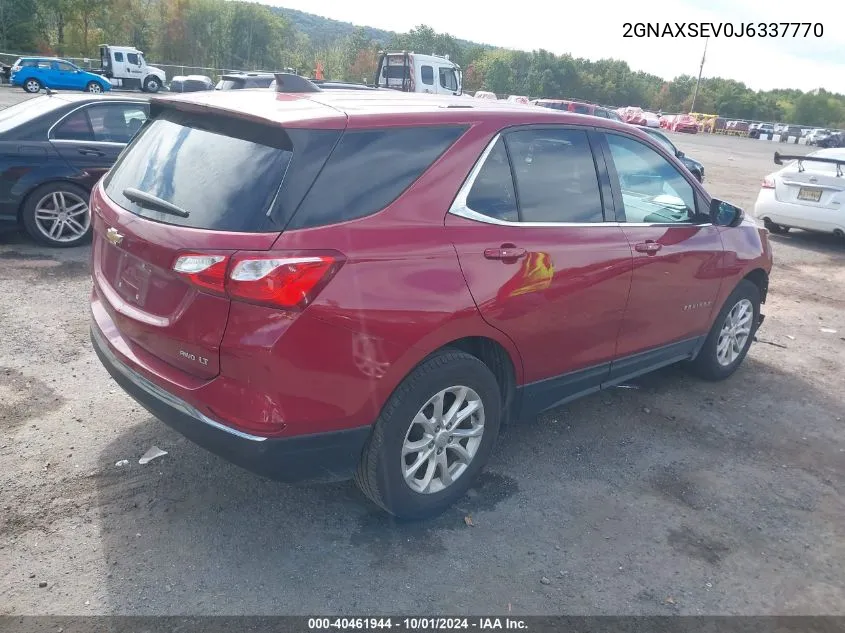 2018 Chevrolet Equinox Lt VIN: 2GNAXSEV0J6337770 Lot: 40461944