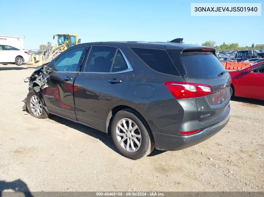 2018 Chevrolet Equinox Lt VIN: 3GNAXJEV4JS501940 Lot: 40465158