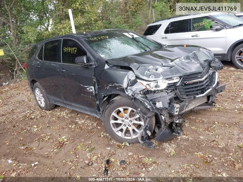 2018 Chevrolet Equinox Lt VIN: 3GNAXJEV5JL411769 Lot: 40471197