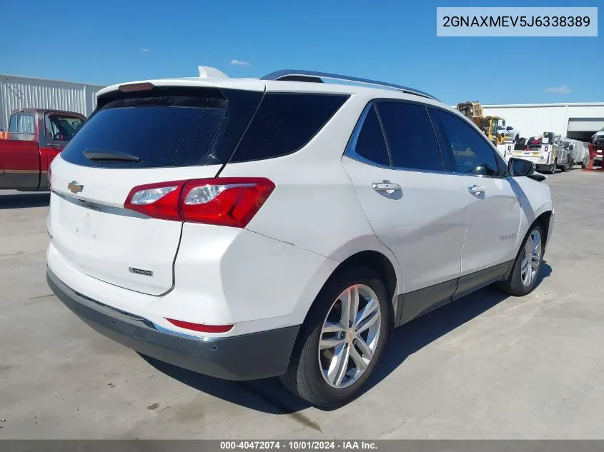 2018 Chevrolet Equinox Premier VIN: 2GNAXMEV5J6338389 Lot: 40472074