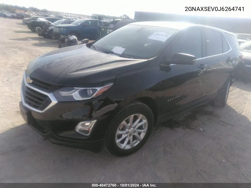 2018 Chevrolet Equinox Lt VIN: 2GNAXSEV0J6264741 Lot: 40472760